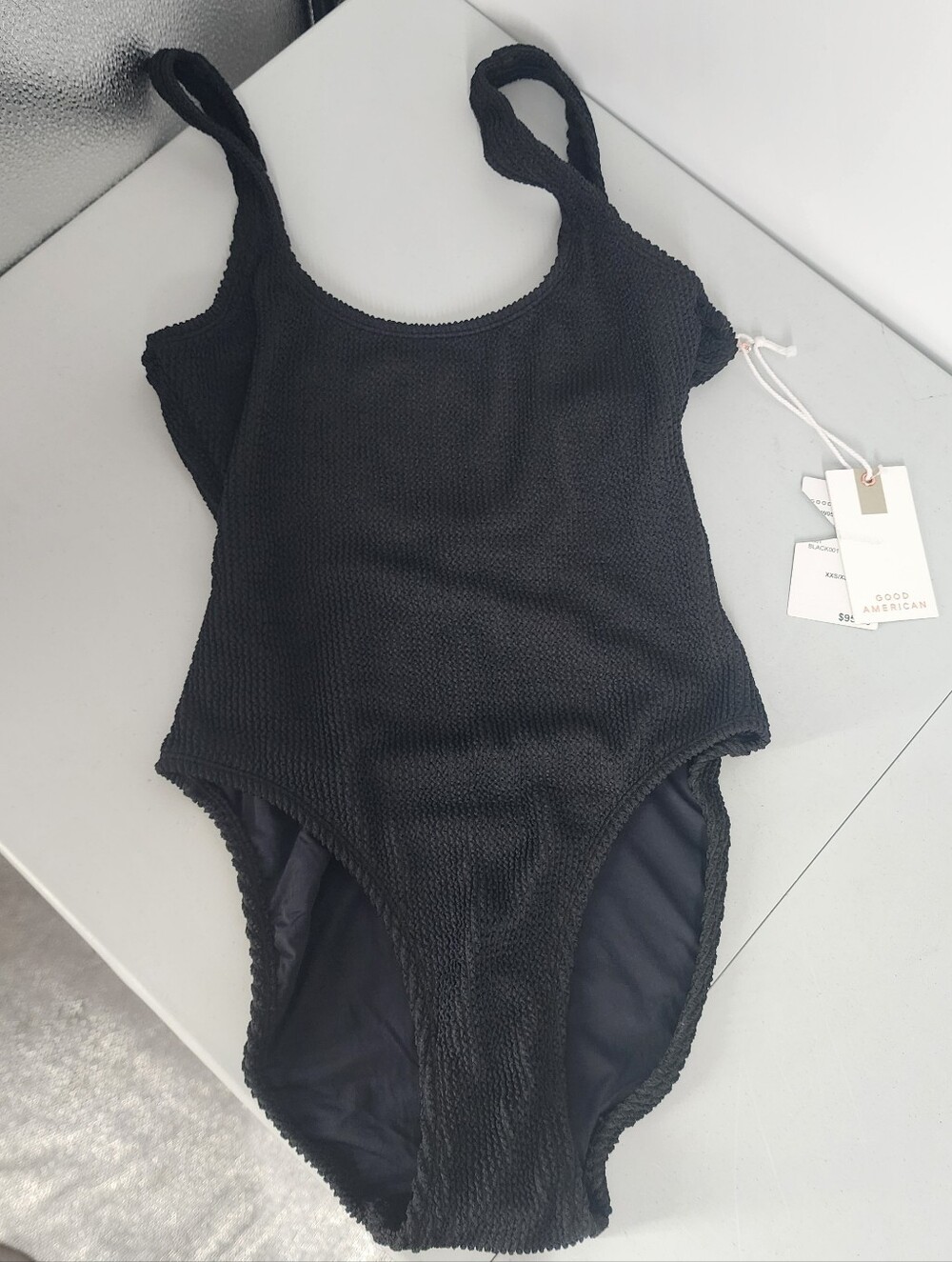 NEW Size XXS XS Good American One Piece Tank Swimsuit Black Solid
